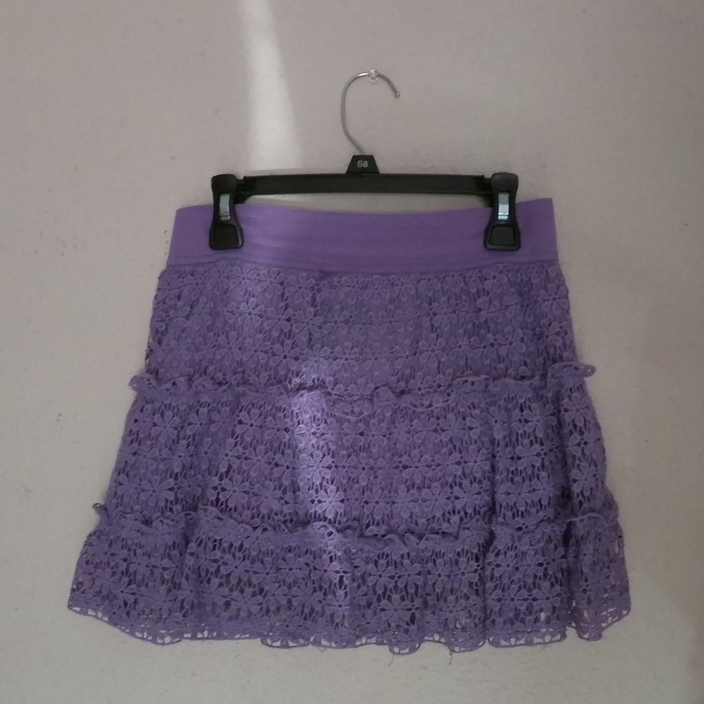 Lilac Tiered Ruffle Skirt